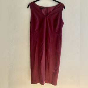 Elegant Burgundy Wool Sleeveless Dress - Lafayette 148 sz. 6